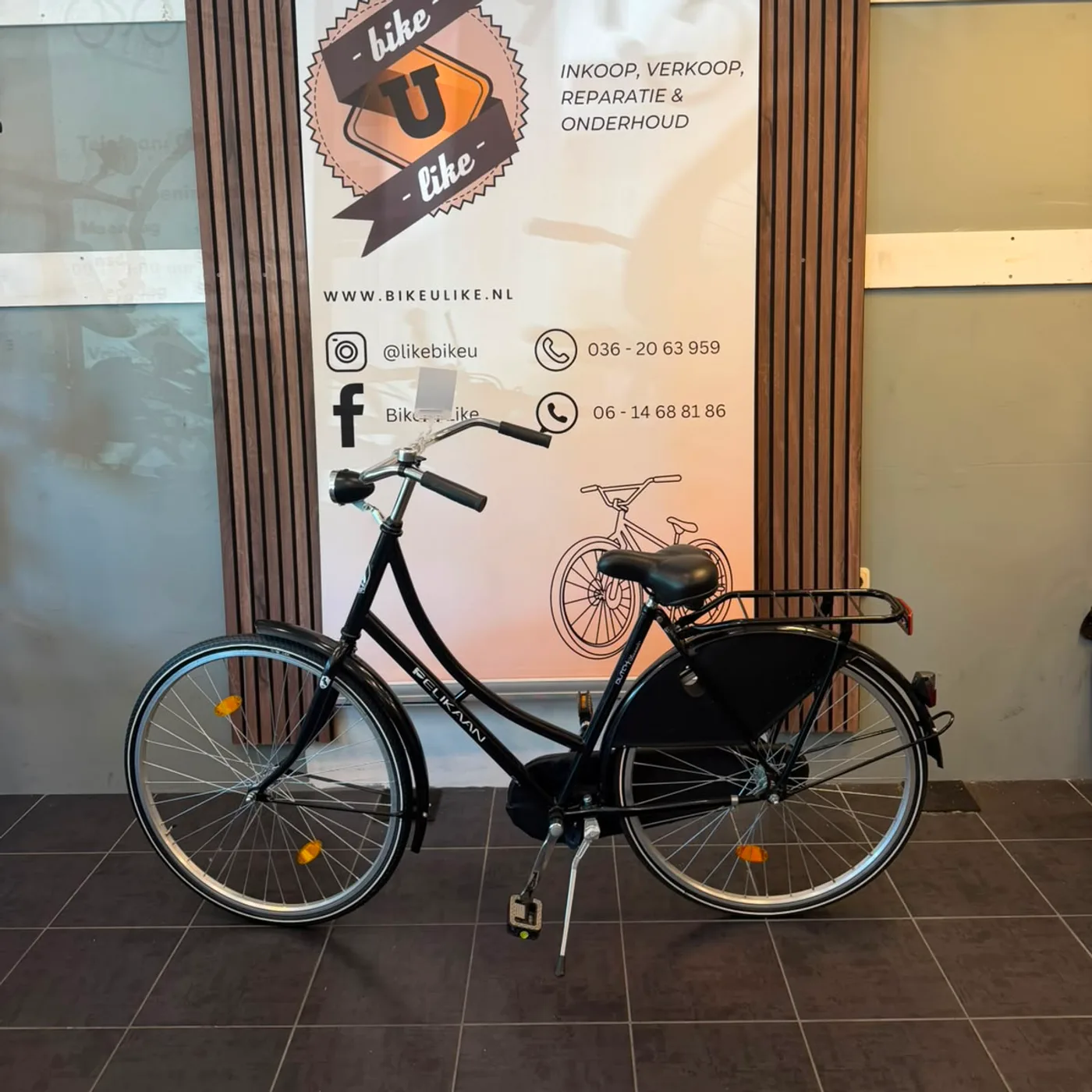 Pelikan Omafiets tweedehands stadsfiets bij Bike U Like Almere